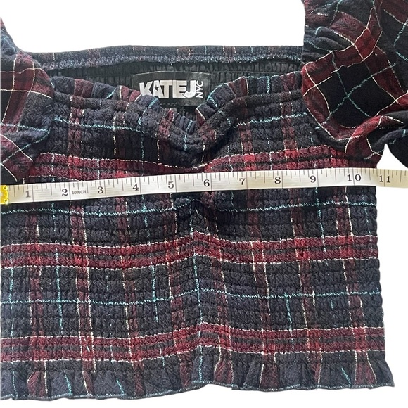 Katie J NYC Girls Chloe Puff Sleeve Smocked Cropped Top Size Medium - Picture 12 of 14